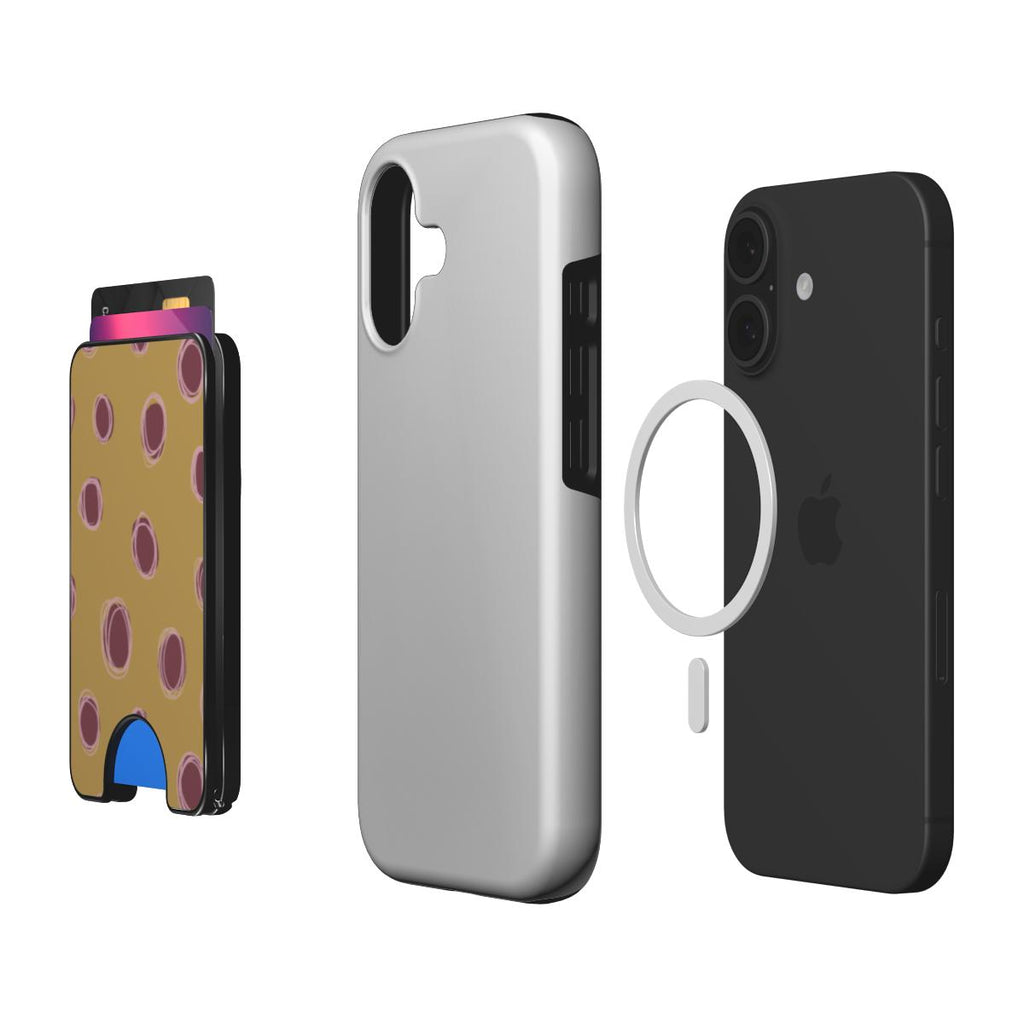 Dots - Magnetic wallet with polka dot pattern handdrawn, for mag case