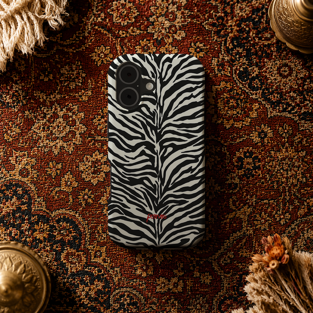 Zebra Print Tough Phone Case – Protective Animal Print Case