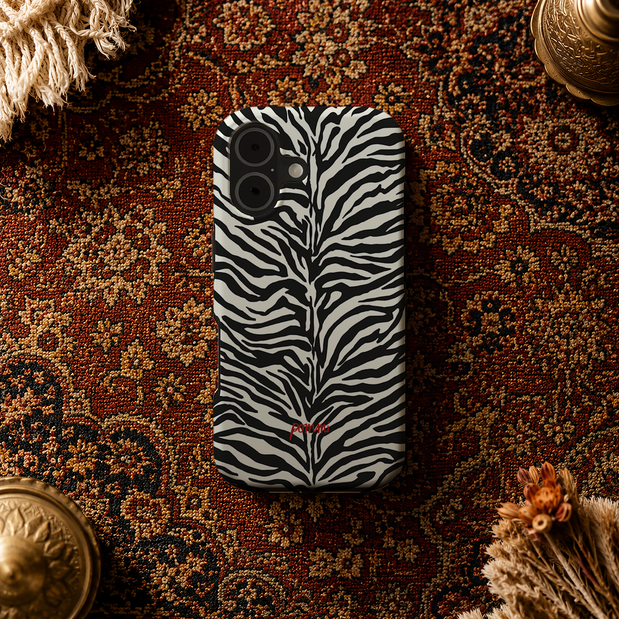 Zebra Print Tough Phone Case – Protective Animal Print Case